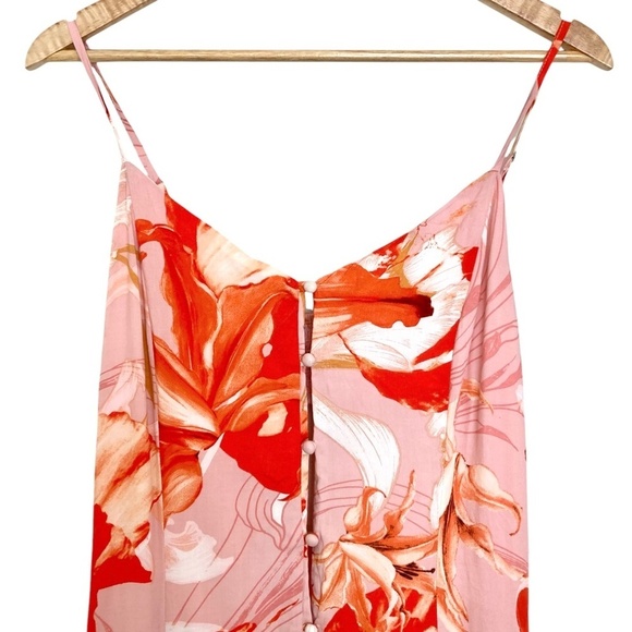 ABEL THE LABEL Flower Bomb Lola Button Front Hi Low Maxi Dress - Picture 5 of 10